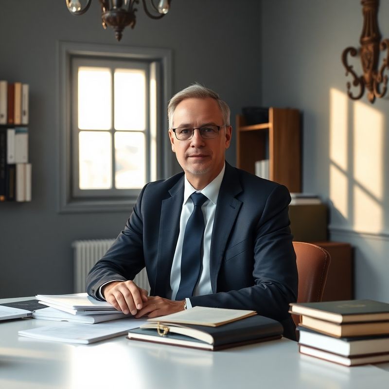 Poradce v minimalistickém pracovním prostředí v pozdním odpoledním světle